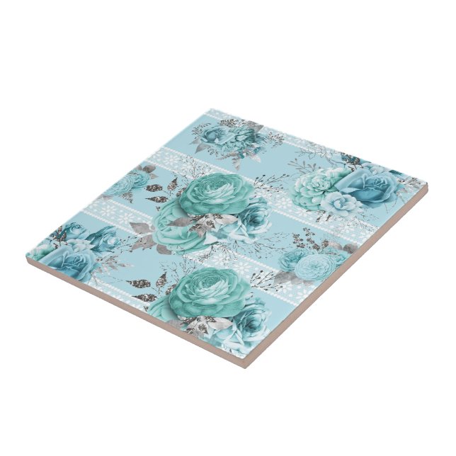 Blue Roses Lace Tile (Side)