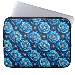 Blue roses Luxury Floral Night Design🌹 Laptop Sleeve
