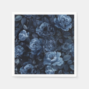 Blue Roses Moody Floral Napkin