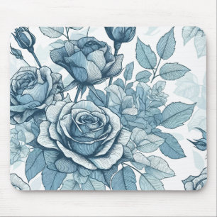 Blue Roses Mouse Mat