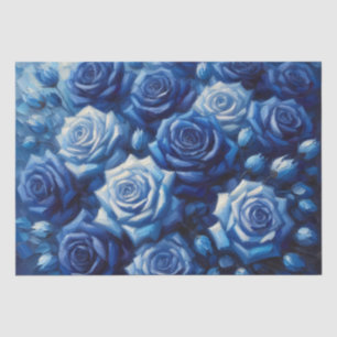 Blue Roses Oil Painting Decoupage Tissue Paper