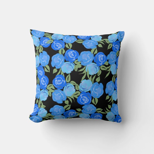 Blue Roses Pillow (Front)