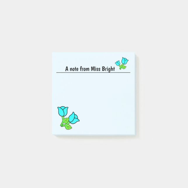 Blue Roses Post-It Notes (Front)