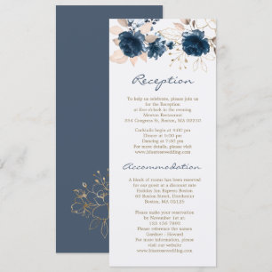 Blue roses Reception, Wedding hotel accommodation Invitation