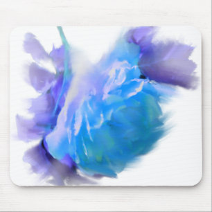 Blue Roses, romantic floral watercolor Mouse Mat