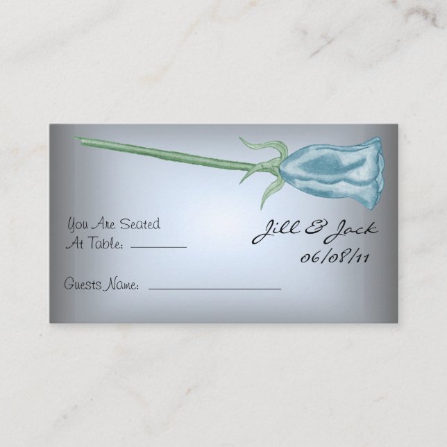 Blue Roses Seating Cards (Front)