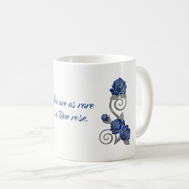 Blue Roses Sentiment Gift Mug (Front Right)