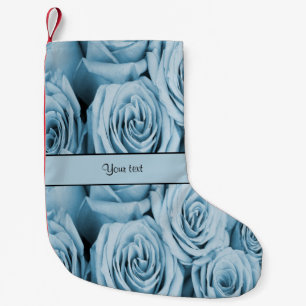 Blue Roses Small Christmas Stocking
