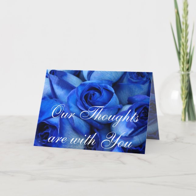 Blue Roses Sympathy-customise Card (Front)