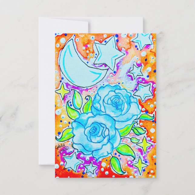 Blue Roses Thank You Card (Front)