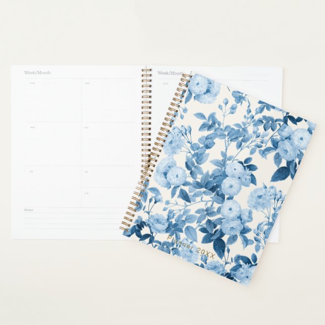 Blue Roses Vintage Botanical Garden Planner (Display)