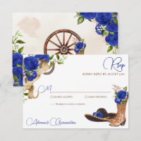 Blue Roses Vintage Charro Western Quinceanera RSVP