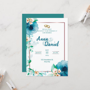 Blue Roses Watercolor Delight Invitation