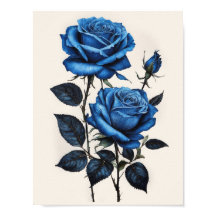 Blue Roses watercolor