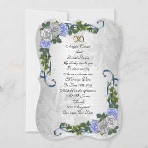 Blue roses Wedding invitation elegant