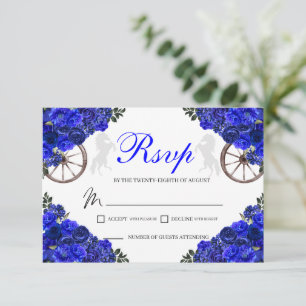 Blue Roses Western Quinceanera RSVP Enclosure Card