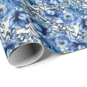 Blue Roses Wraping Paper