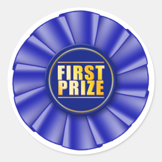blue rosette first prize sticker (Front)