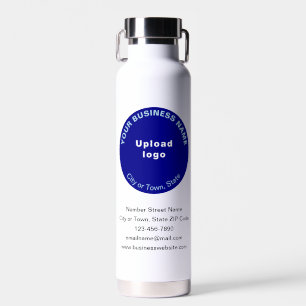 Blue Round Business Brand on Insulated Water Bottle