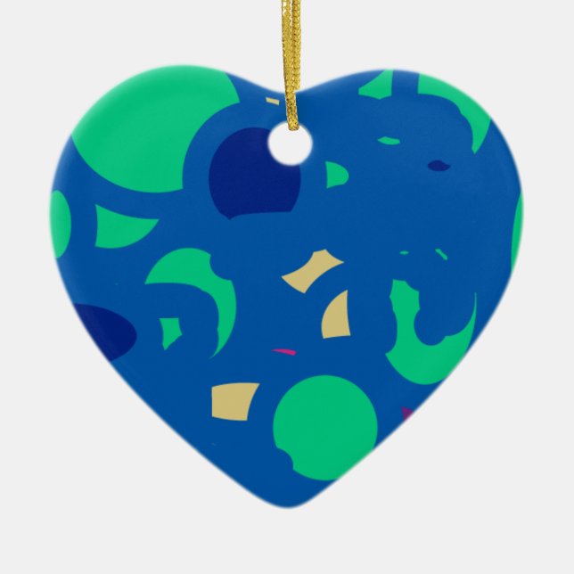 blue round ceramic tree decoration (Front)