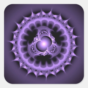 Blue round digital adornment square sticker