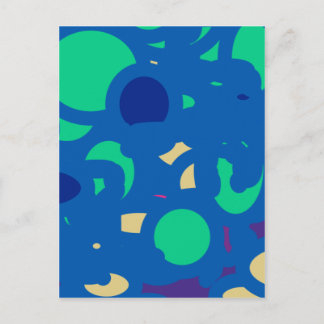 blue round happy go lucky postcard