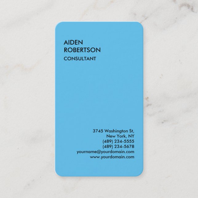 Blue Rounded Exclusive Special Modern Unique Business Card (Front)