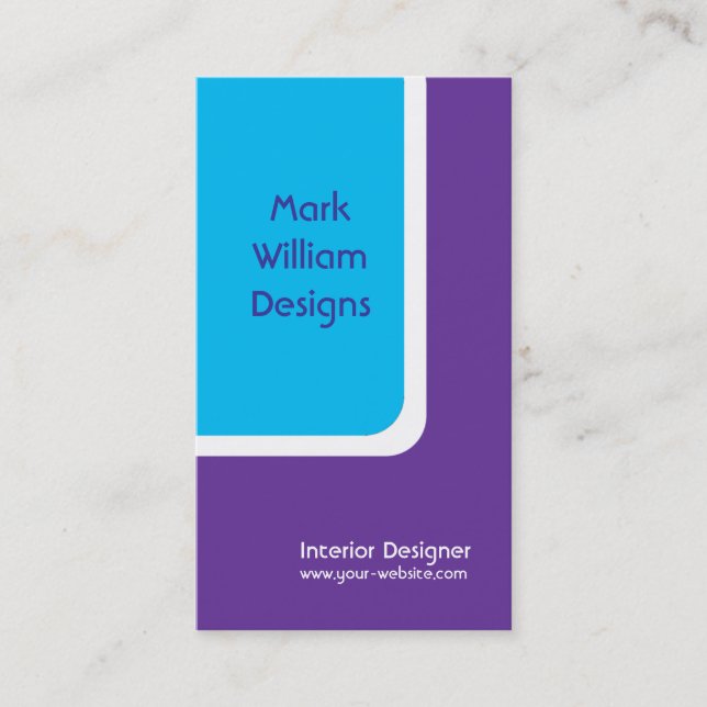 Blue Rounded Rectangle Business Card (Front)