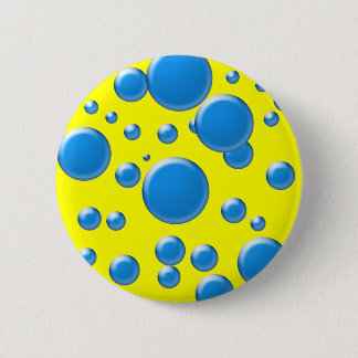 Blue rounds on yellow 6 cm round badge