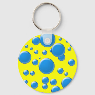 Blue rounds on yellow key ring