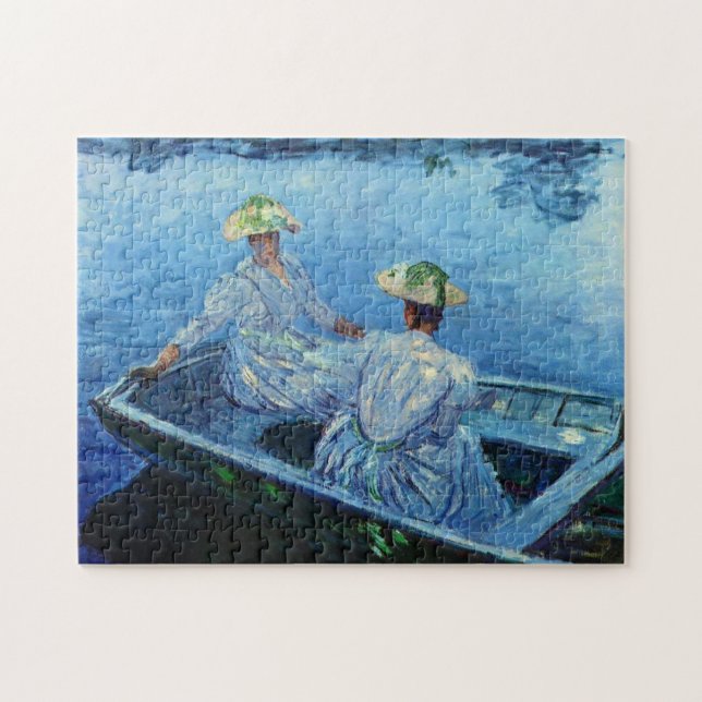 Blue Rowboat Monet Fine Art Jigsaw Puzzle (Horizontal)