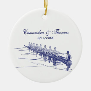 Blue Rowing Rowers Crew Team Water Sports #3 Ceramic Tree Decoration