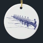 Blue Rowing Rowers Crew Team Water Sports #3 Ceramic Tree Decoration<br><div class="desc">Water Sports- Rowing - Vintage Rowers / Crew Team ========= Customisable invitations and accessories with a Vintage Drawing of a crew team / rowers.===== You can easily customise these products by adding text fields, removing existing text fields, changing design images or adding additional images of your choice. You can also...</div>