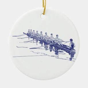 Blue Rowing Rowers Crew Team Water Sports #3 Ceramic Tree Decoration