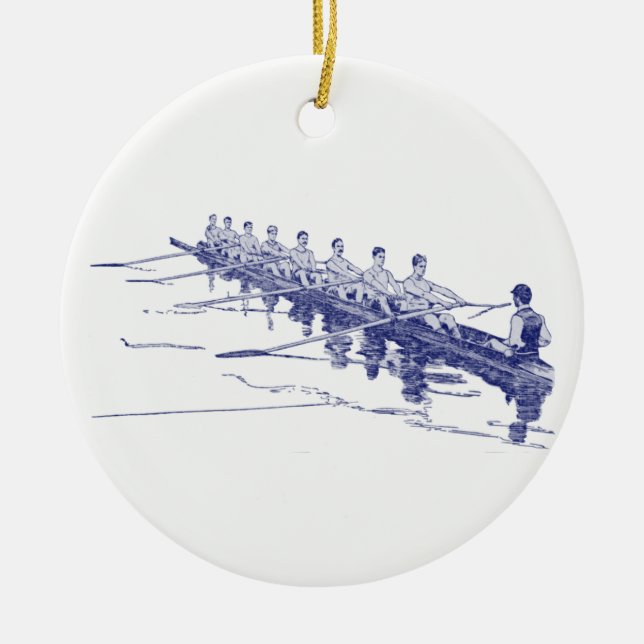 Blue Rowing Rowers Crew Team Water Sports #3 Ceramic Tree Decoration (Front)