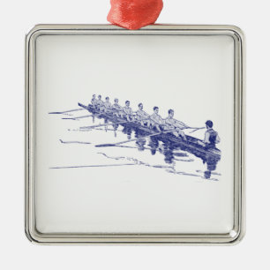 Blue Rowing Rowers Crew Team Water Sports #3 Metal Tree Decoration