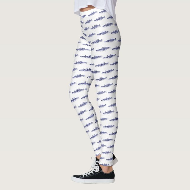 Blue Rowing Rowers Crew Team Water Sports Leggings (Left)