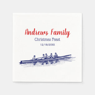 Blue Rowing Rowers Crew Team Water Sports Napkin