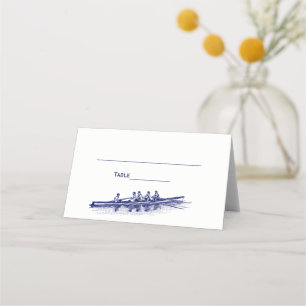 Blue Rowing Rowers Crew Team Water Sports Place Card