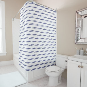 Blue Rowing Rowers Crew Team Water Sports Shower Curtain
