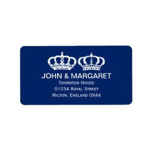 Blue Royal Couple Wedding Label