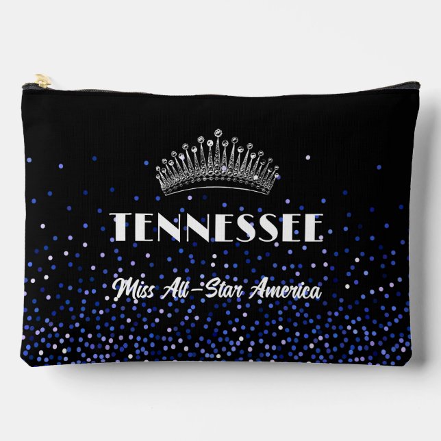 Blue Royal Glitz Pageant Pocket Accessory Bag (Front)