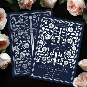 Blue Royal Mediaeval Silver Sword Wedding