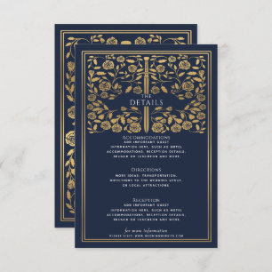 Blue Royal Mediaeval Sword Wedding Details  Enclosure Card