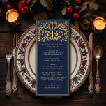 Blue Royal Mediaeval Sword Wedding Flat Menu<br><div class="desc">Celebrate your special day with this Royal Mediaeval Sword Wedding design. Gold featured in this design is not real foil. You can customise this further by clicking on the "PERSONALIZE" button. For further questions please contact us at ThePaperieGarden@gmail.com.</div>