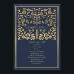 Blue Royal Mediaeval Sword Wedding Program Programme<br><div class="desc">Elegant and modern wedding design inspired by the mediaeval fantasy genre. Design is not real foil. You can customise this further by clicking on the "PERSONALIZE" button. Matching Items in our shop for a complete party theme.</div>