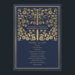 Blue Royal Mediaeval Sword Wedding Program Programme<br><div class="desc">Elegant and modern wedding design inspired by the mediaeval fantasy genre. Design is not real foil. You can customise this further by clicking on the "PERSONALIZE" button. Matching Items in our shop for a complete party theme.</div>