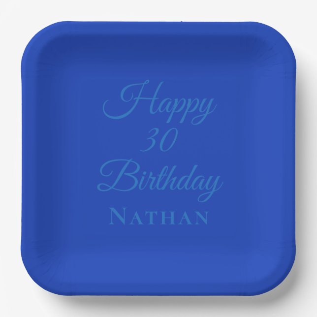  Blue Royal Paper Plates for Kids, Men, Women (Front)