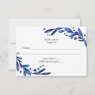 Blue rsvp. Navy response card. Winter wedding