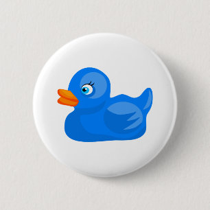 Blue Rubber Duck 6 Cm Round Badge